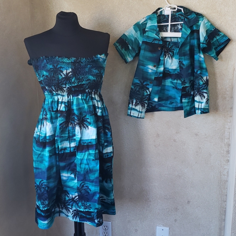 Matching Mother Son Hawaii Tropical Luau Dress NWT